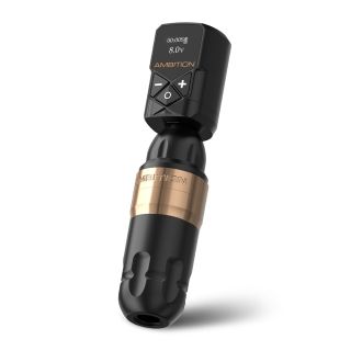 Ambition Shura Rotary Tattoo Machine with Kuark Wireless Tattoo Battery Kit