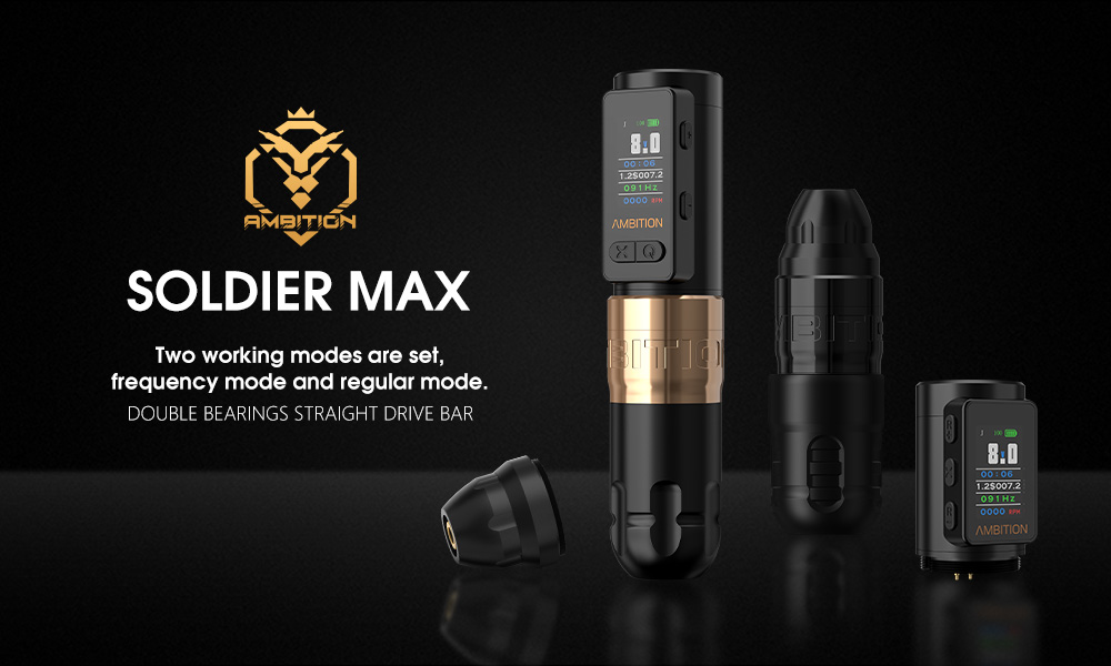 AMBITION SOLDIER MAX WIRELESS TATTOO MACHINE PEN